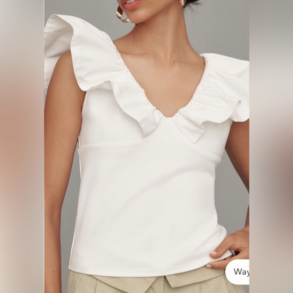 Anthropologie Dolan Knit Ruffle Top, Size S - Picture 3 of 7